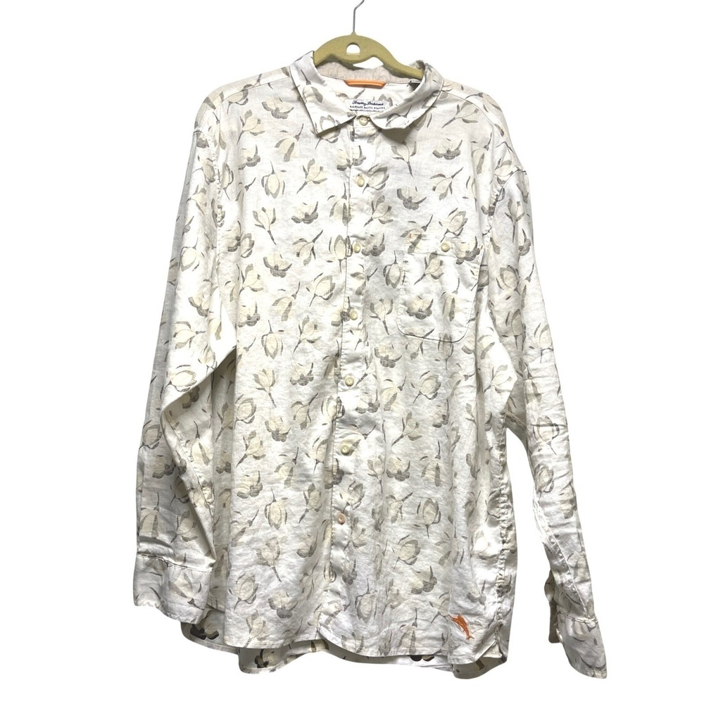 Tommy Bahama LS Linen Shirt XXL ARTISTS SERIES Barbados Breeze MAGNOLIA BLOOM